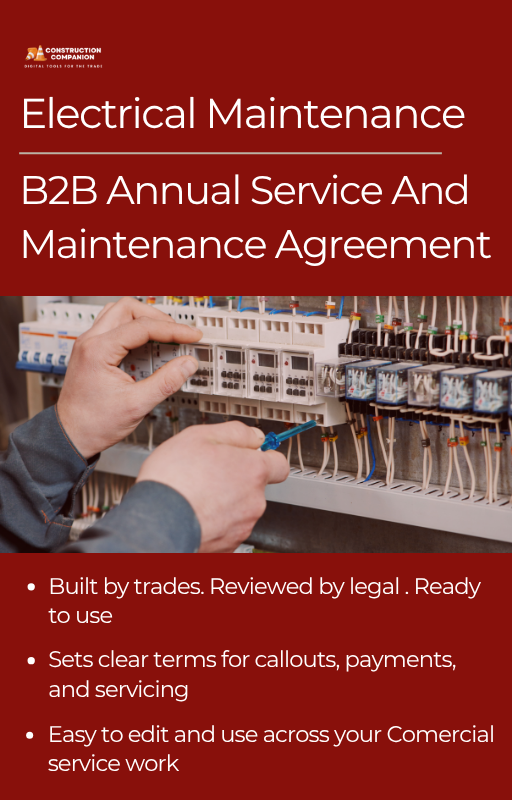 Annual Electrical Maintenance Contract Template (UK | Commercial Use)