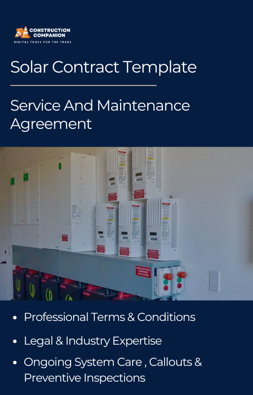 Solar Service & Maintenance Agreement Template