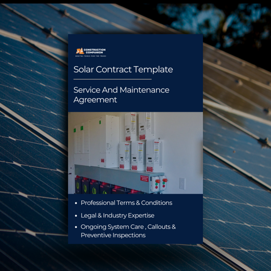Solar Service & Maintenance Agreement Template
