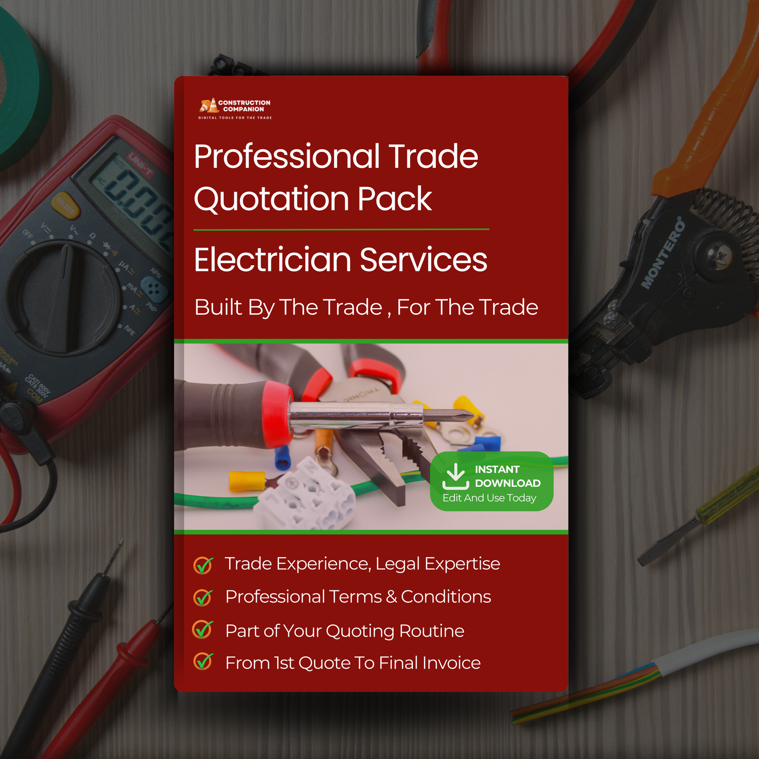 Professional Trade Quotation Pack for Electrician Services - Includes Trade written terms and condition templates and invoice terms and conditions 