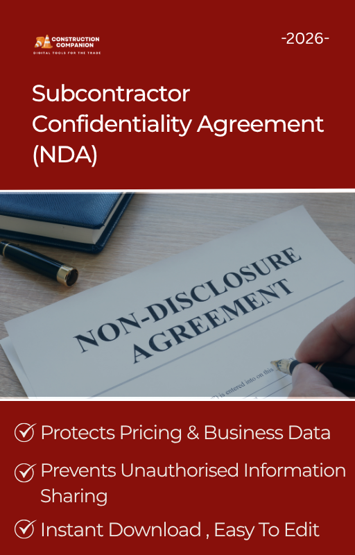 Construction Subcontractor Confidentiality & Non-Disclosure  Agreement (NDA)
