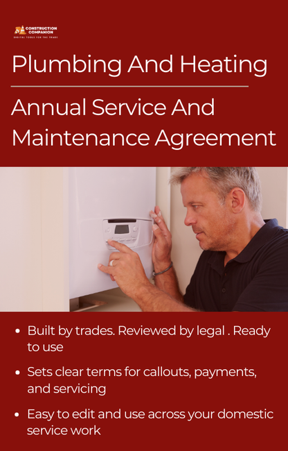 Plumbing & Heating : Annual Service & Maintenance Agreement – Domestic Customers